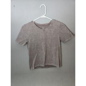 Harmony & Balance Women's Size XS Short Sleeve Crewneck Shirt Washed Gray
